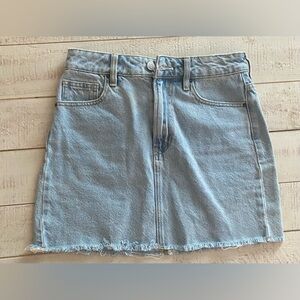 PacSun Light Blue Frayed Hem Mini Skirt